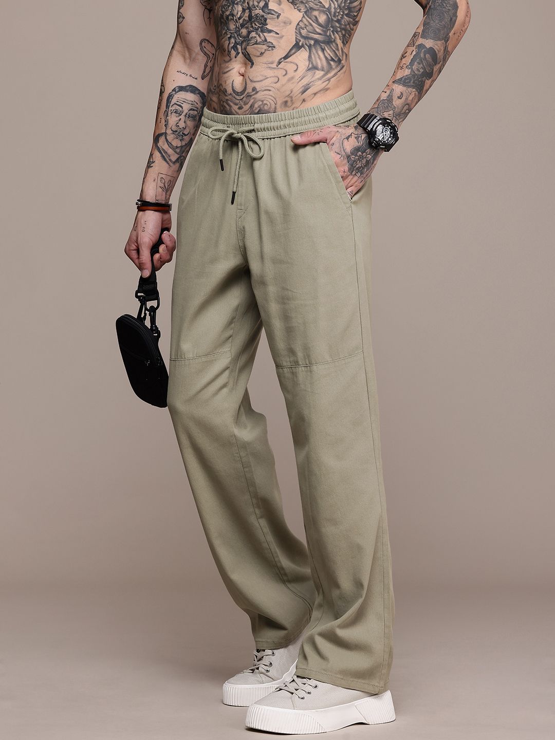The Roadster Life Co. Pure Cotton Joggers Trousers-image-25