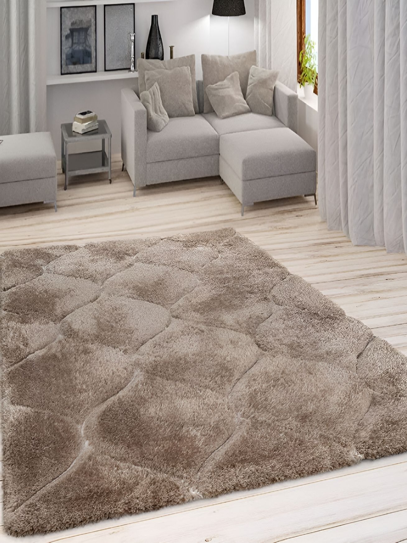 Asad Emporium Rugs Beige Geometric Anti-Skid Carpet-picture-56