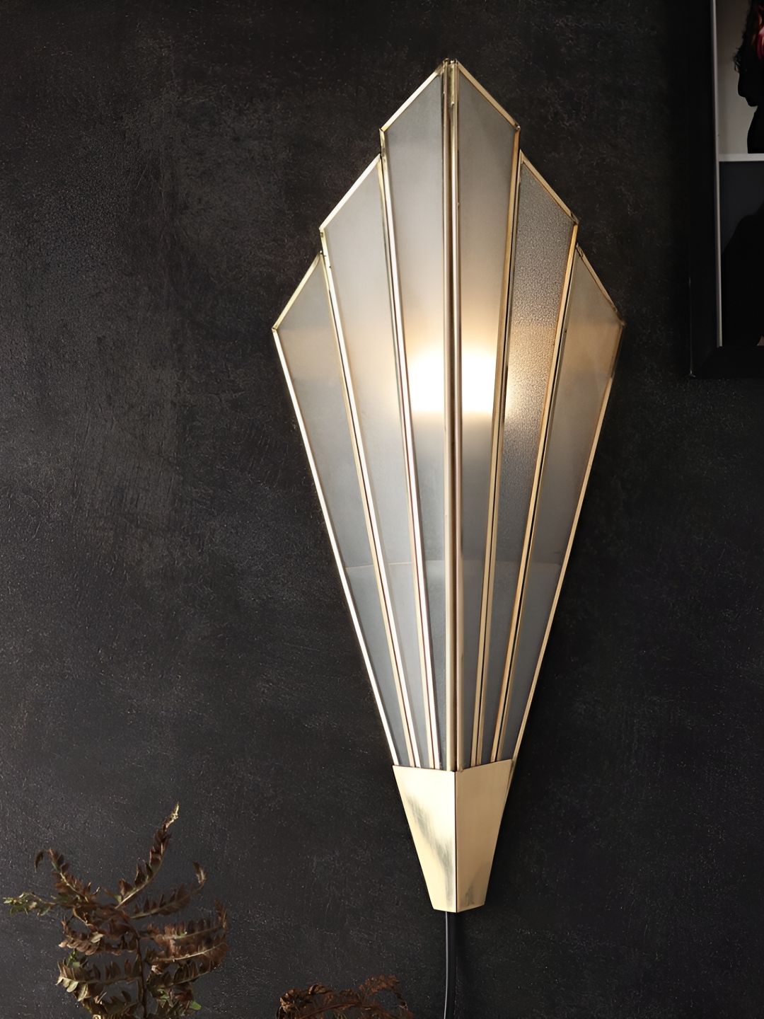 Decor de Maison Gold Toned Textured Contemporary Metal Wall Lamp-image-42