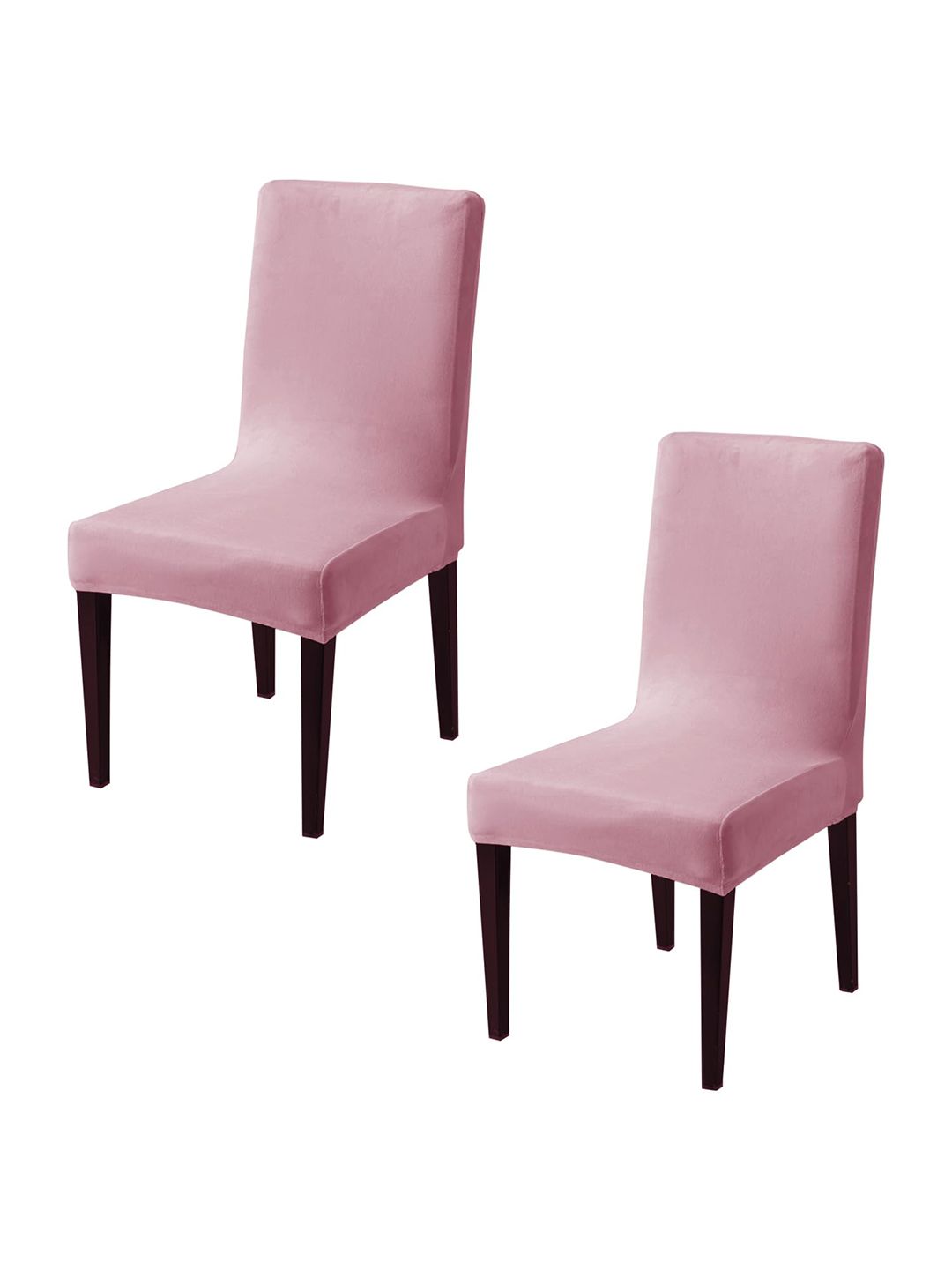 HOKIPO Pink  2-Pcs Solid Chair Covers