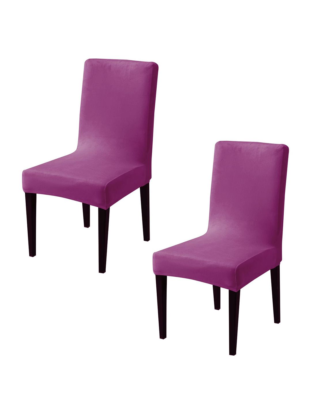 HOKIPO Purple 2 Pieces 200 GSM Velvet Chair Covers-picture-29