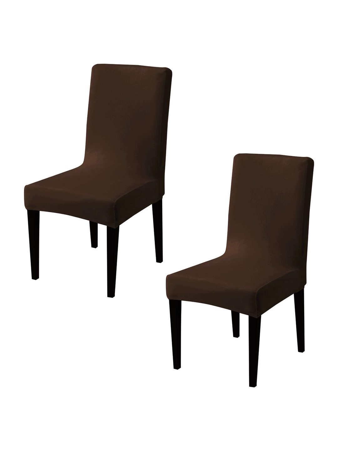 HOKIPO Brown 2 Pieces Velvet Chair Covers-picture-22