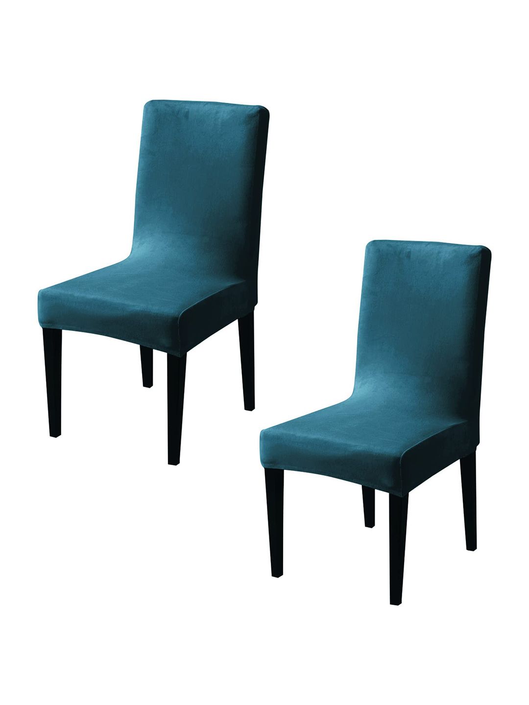 HOKIPO Turquoise Blue 2 Pieces 200 GSM Velvet Chair Covers-picture-40