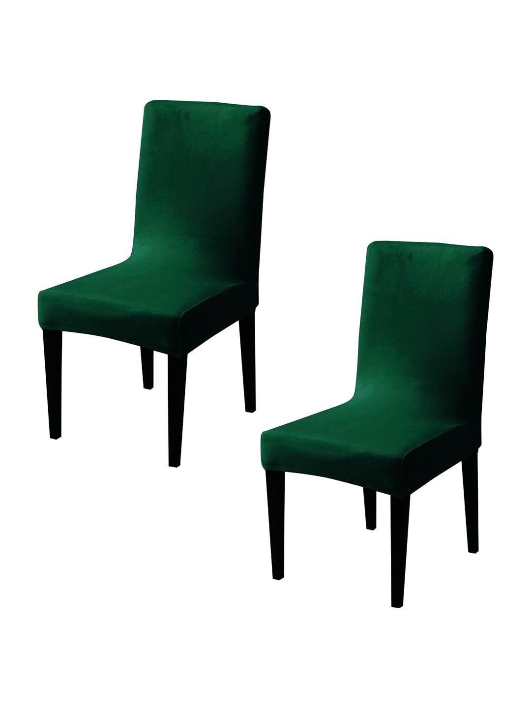 HOKIPO Green 2 Pieces 200 GSM Velvet Chair Covers-picture-41