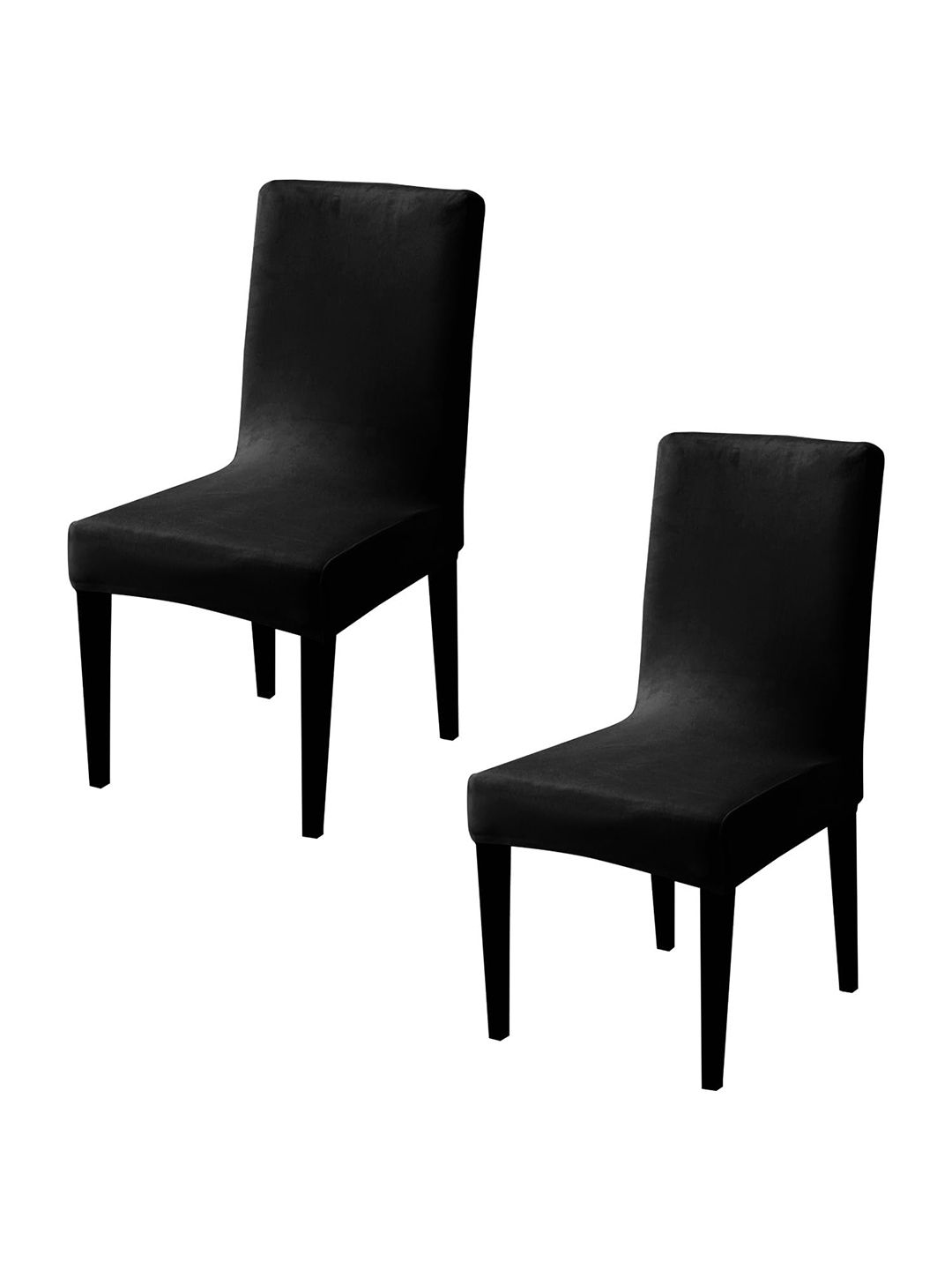 HOKIPO Black 2 Pieces 200 GSM Velvet Chair Covers-picture-35