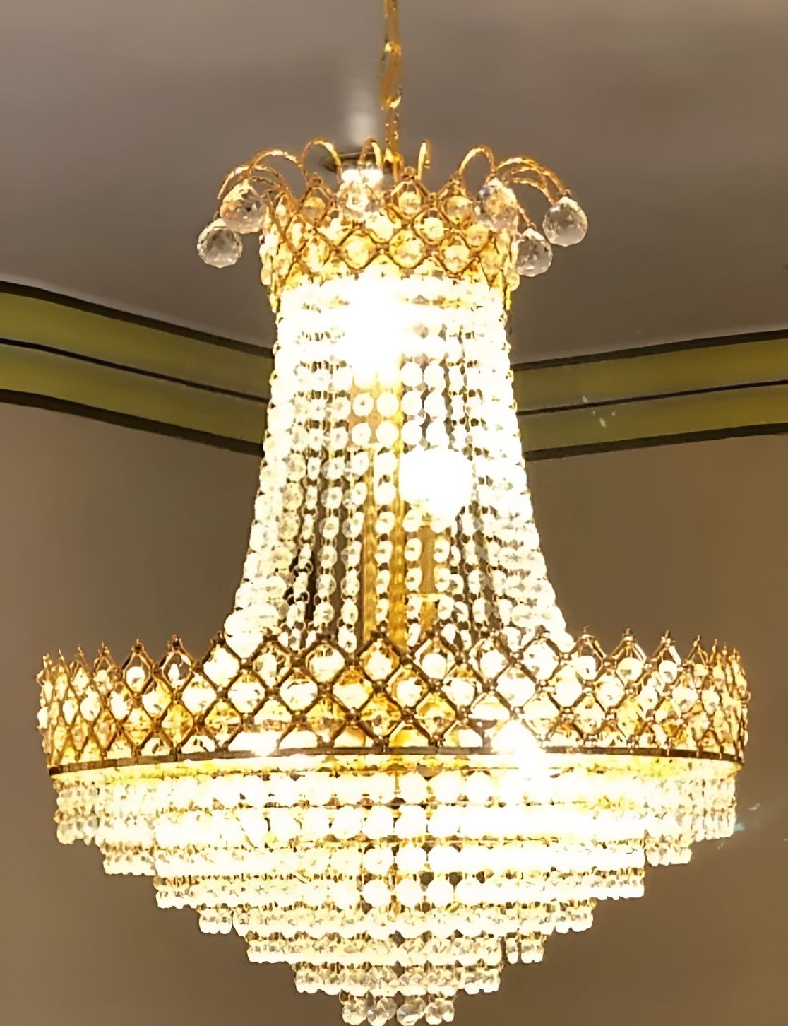 SHRI MAHAL ANTIQUES Gold Toned Jhumar Ceiling Lamp-picture-58