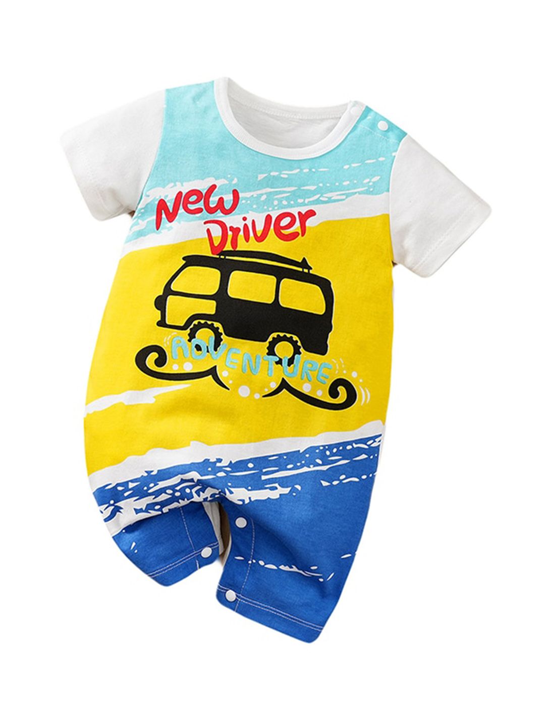 StyleCast Infant Boys White Printed Cotton Romper-picture-20