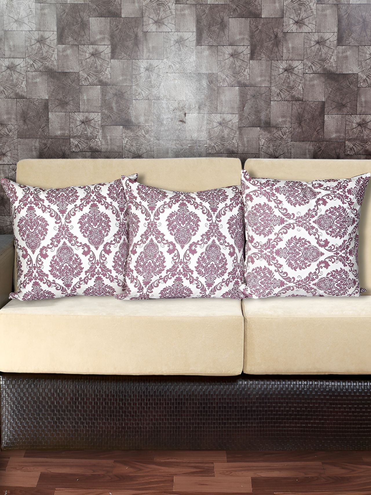 Texstylers Pink 3 Pieces Ethnic Motifs Square Cushion Covers-picture-16