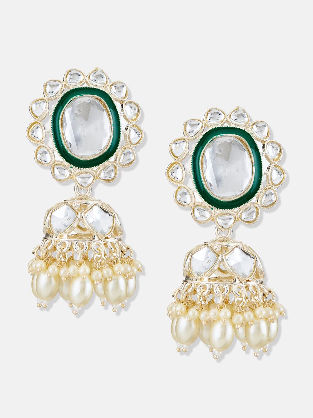 ATIBELLE Gold Plated Kundan Jumkas