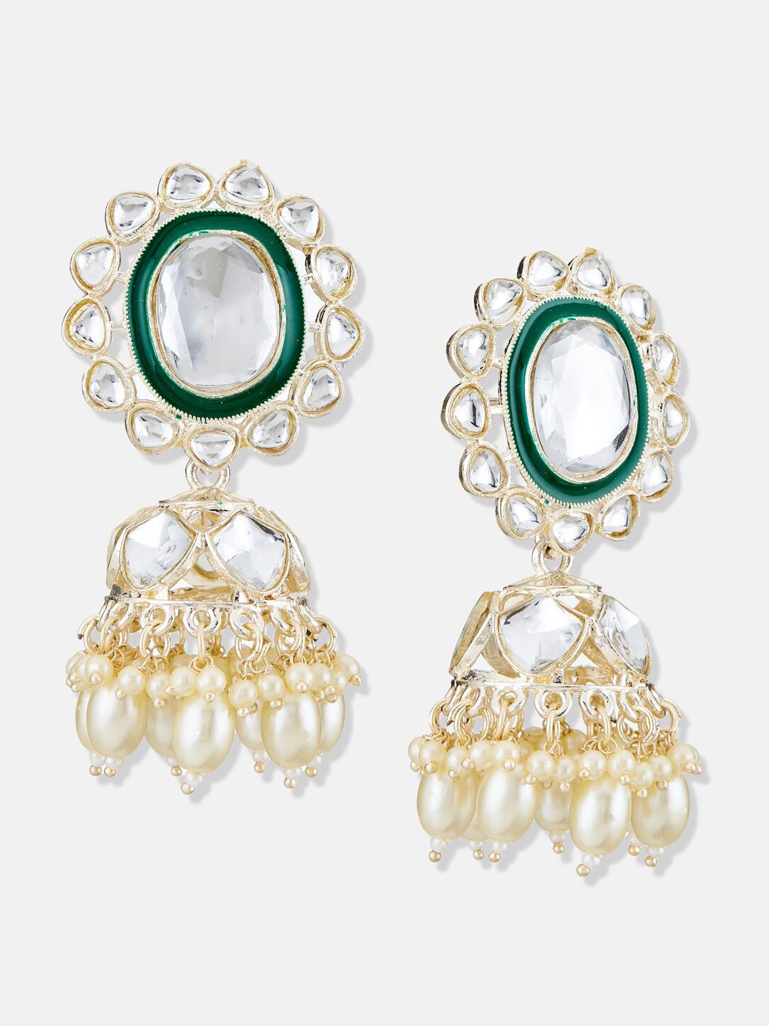 ATIBELLE Gold Plated Kundan Jumkas