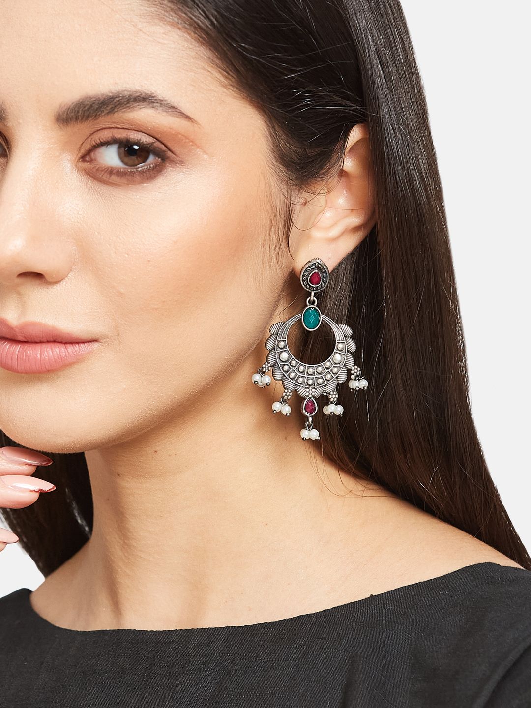ATIBELLE Silver Plated Chandbalis