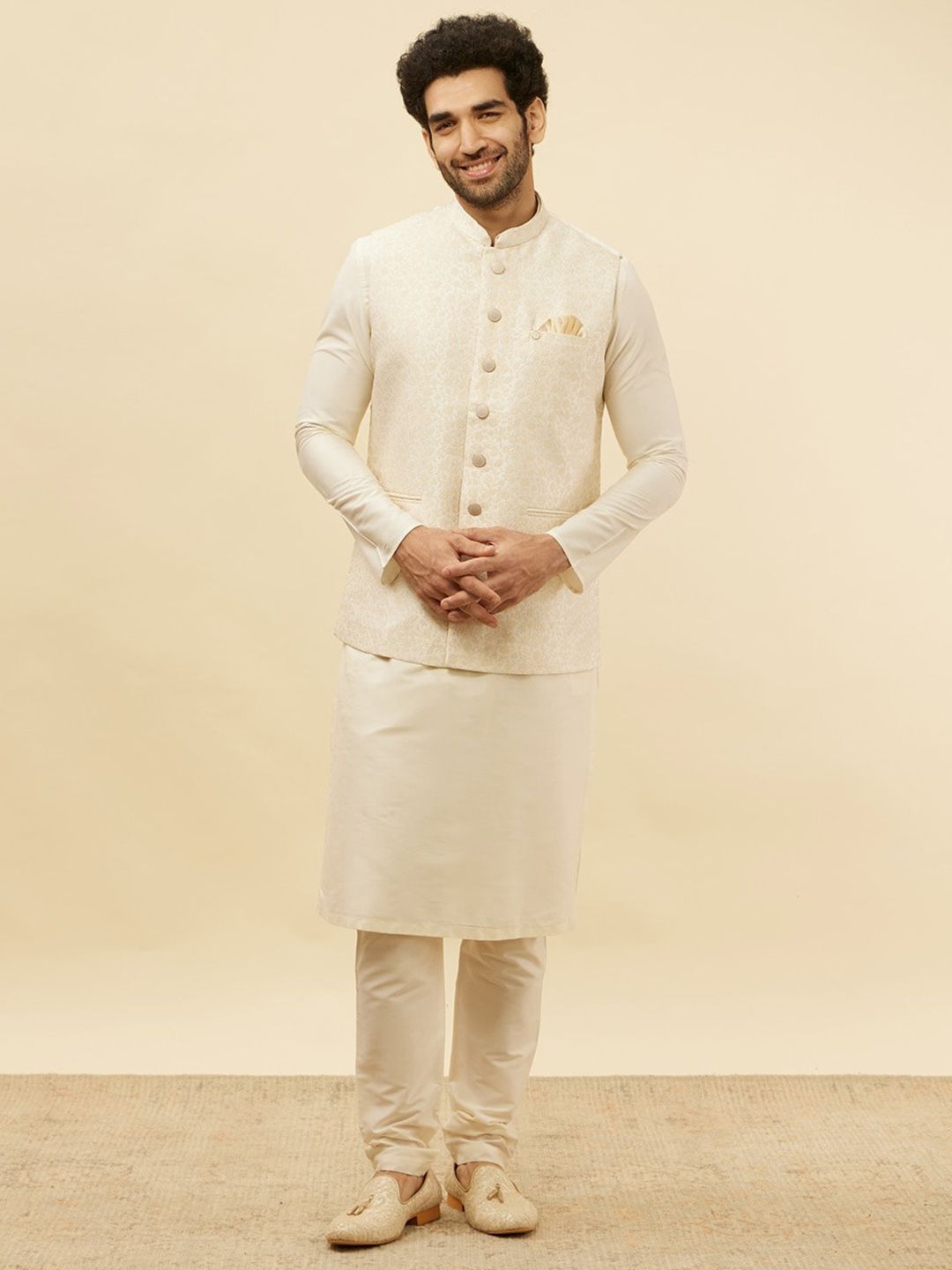 Manyavar Self Design Jacquard Nehru Jackets-picture-28