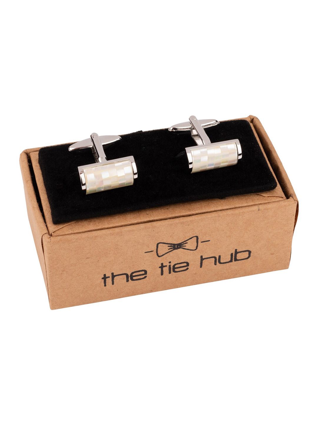 The Tie Hub Rhodium-Plated Rectangular Cufflink-picture-46