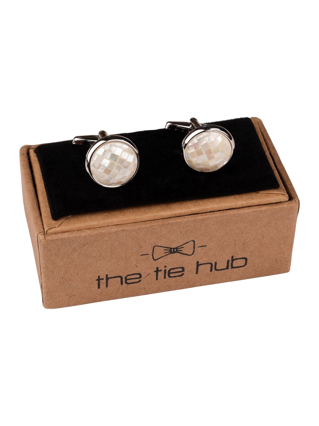 The Tie Hub Rhodium-Plated Brass Round Cufflink-picture-39