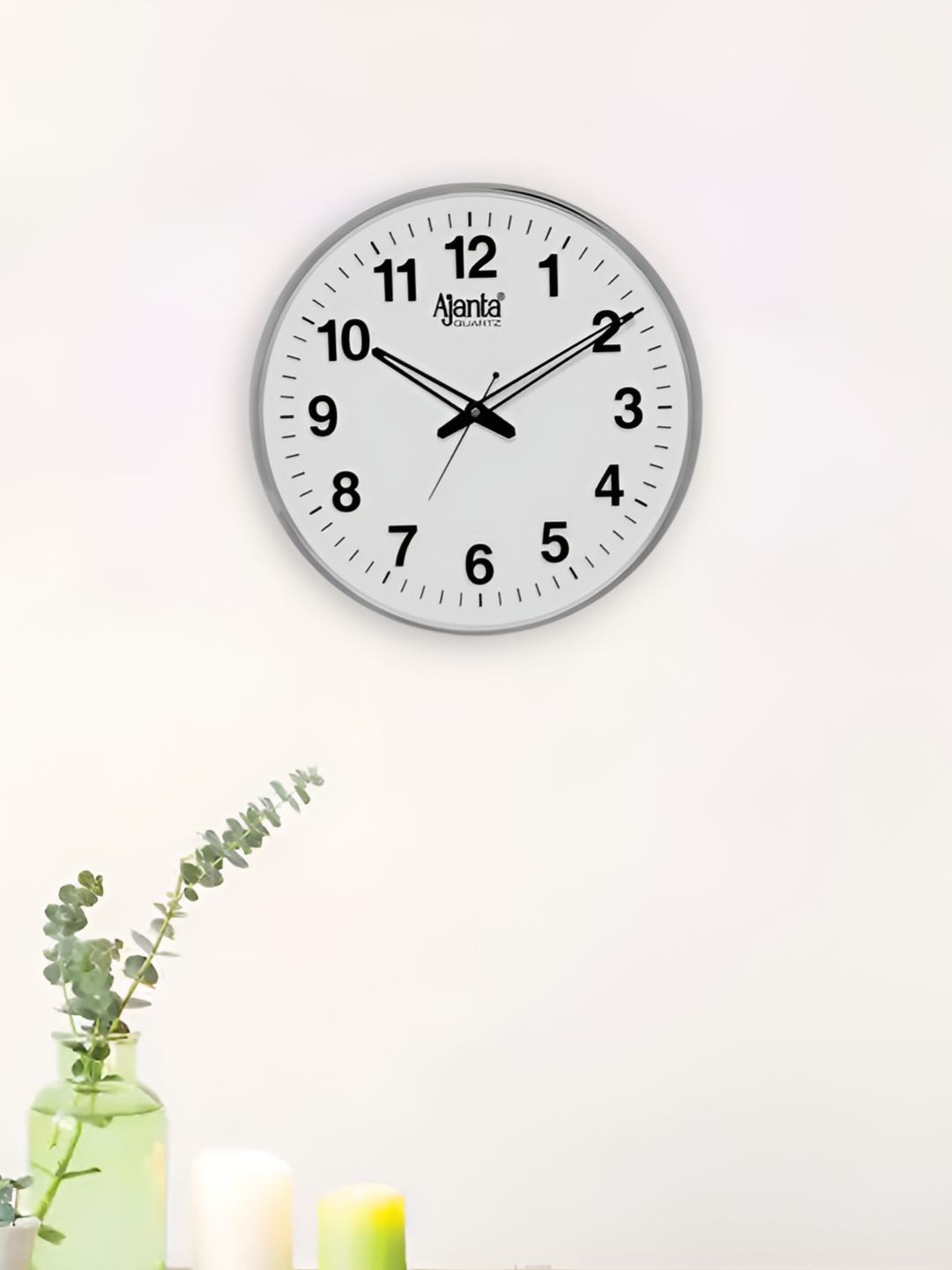 AJANTA White and Black Analog Fashion Wall Clock