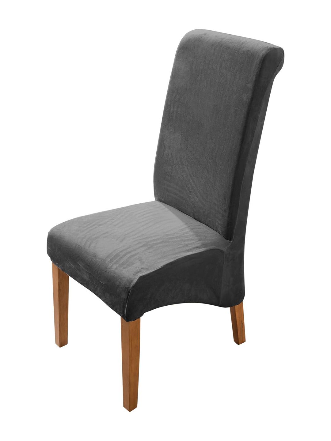 HOKIPO Grey Velvet Long Back Chair Covers-picture-17