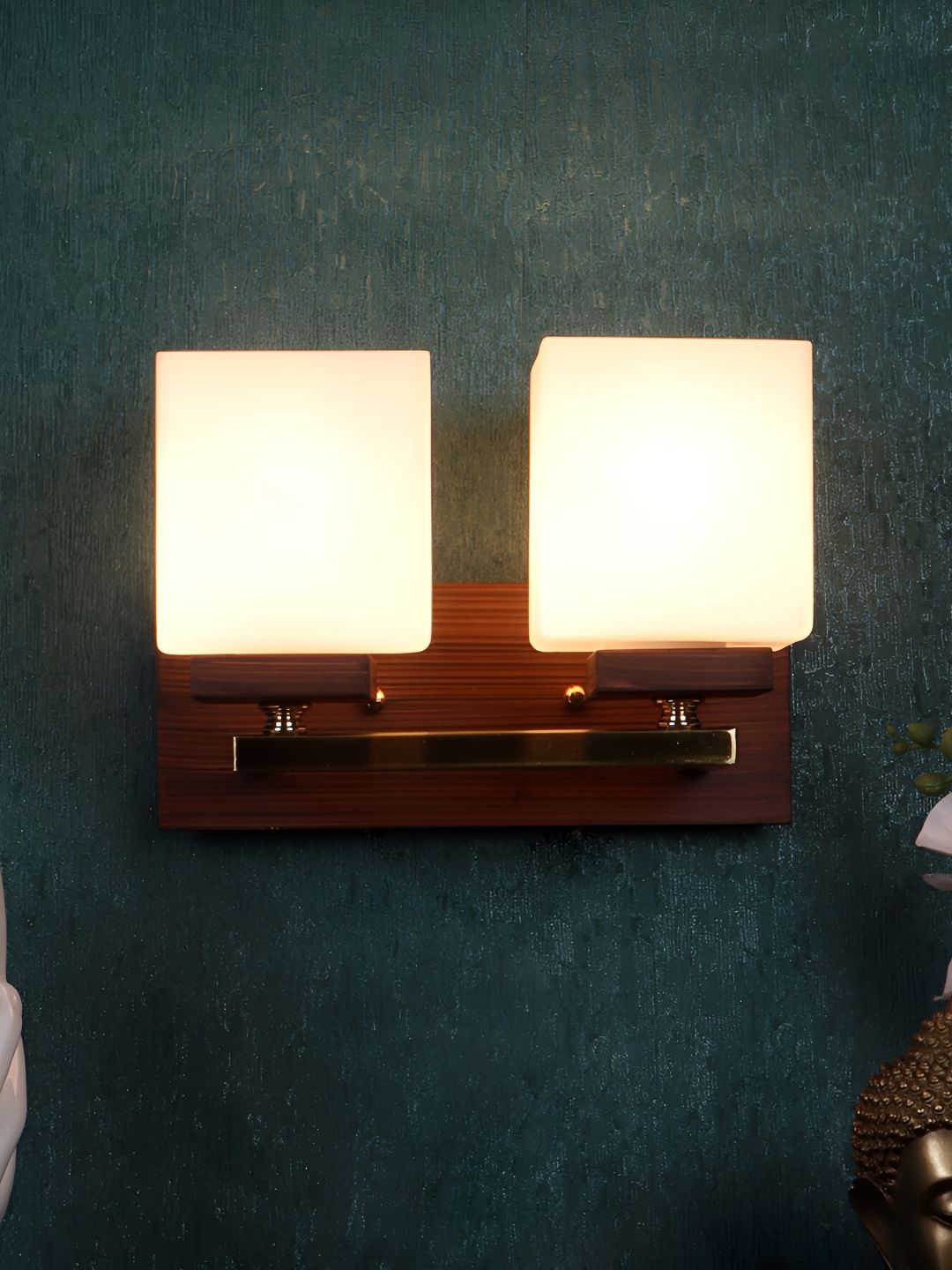 ELIANTE Brown Wooden Contemporary Cylinder Shaped Wall Lamp-image-36