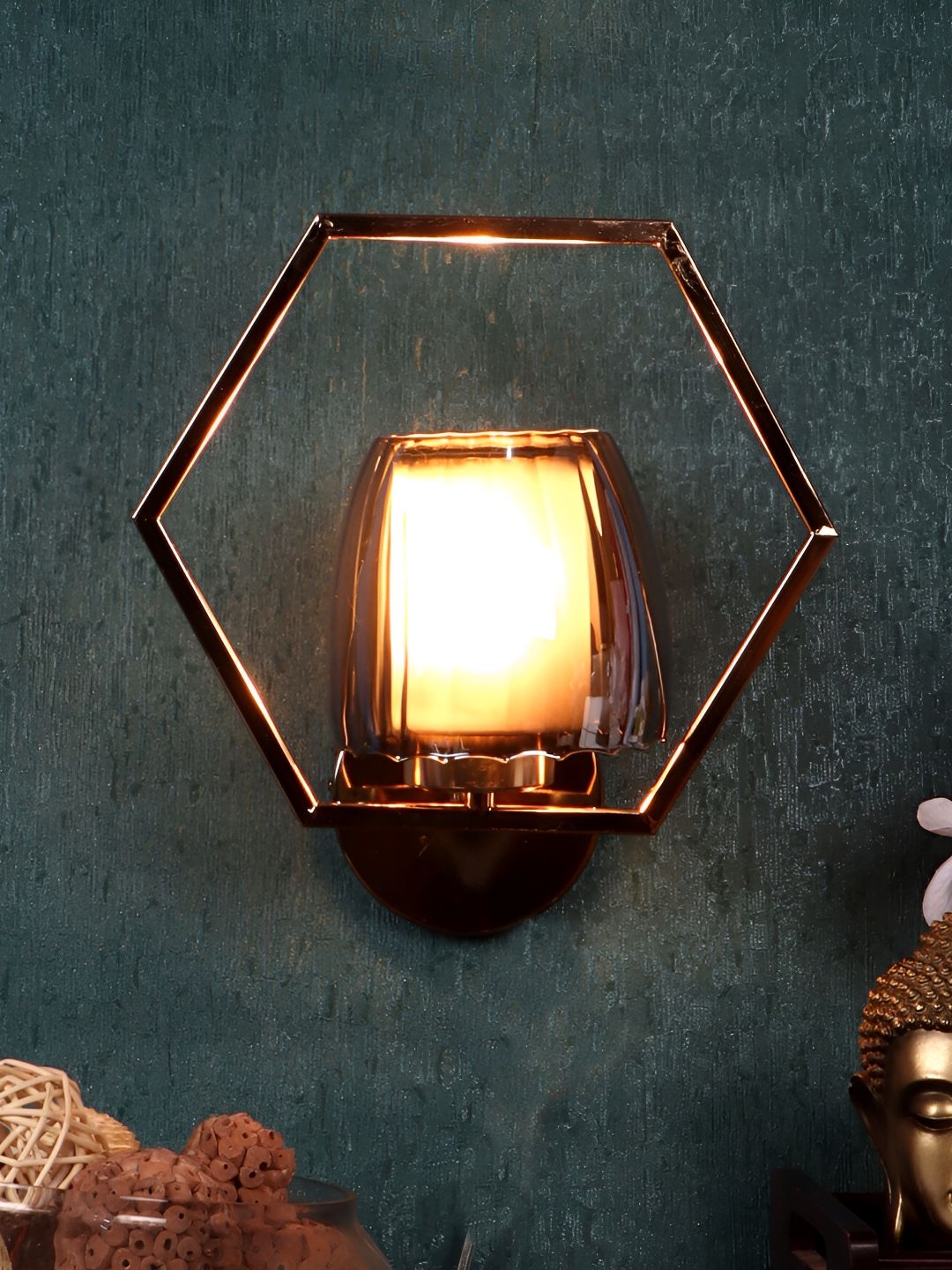 ELIANTE Gold Toned Contemporary Abstract Shaped Iron Wall Lamp-picture-16