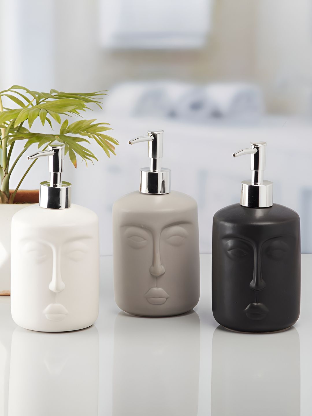 Kookee Multicoloured 3 piece Abstract Ceramic Soap Dispenser-picture-14