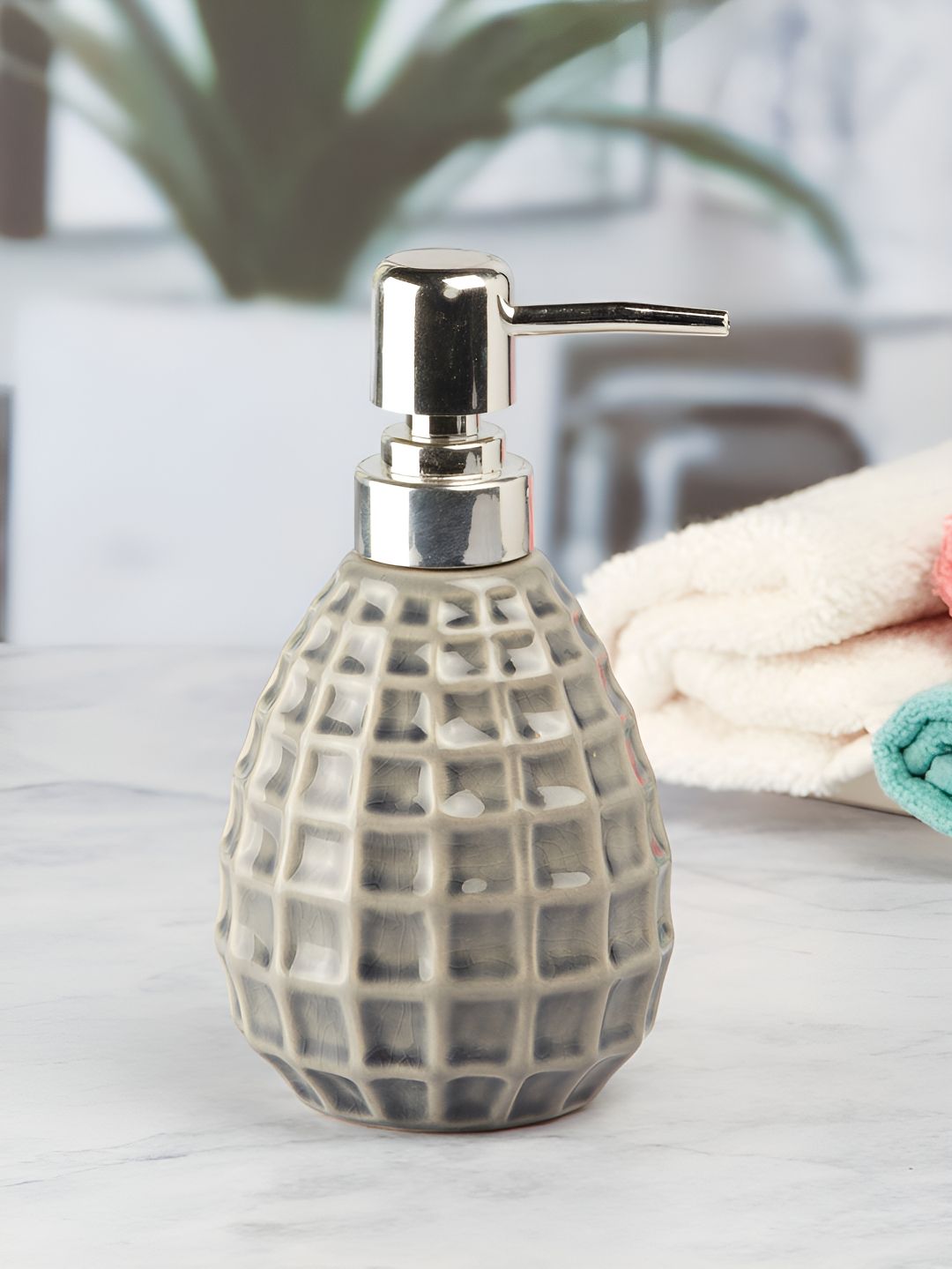 Kookee Grey Abstract Ceramic Soap Dispenser-picture-47