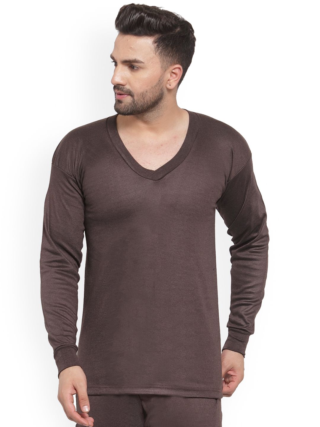 UZARUS V-Neck Long Sleeves Cotton Thermal Top-picture-17