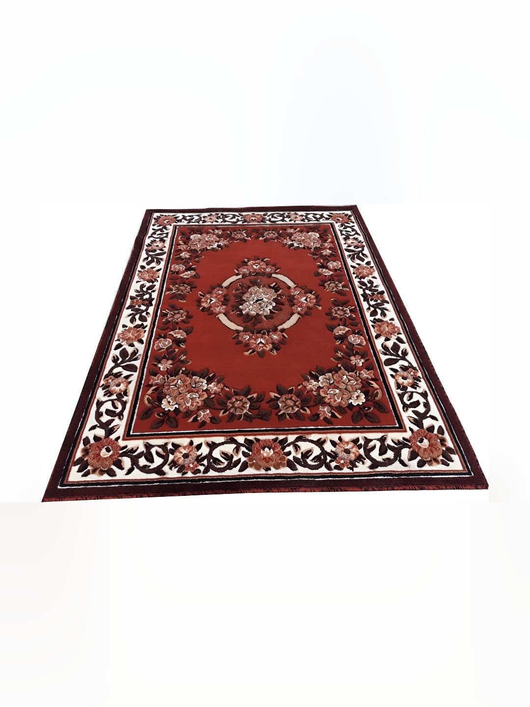 SANA CARPET Red & White Ethnic Motifs Cotton Carpet-picture-26