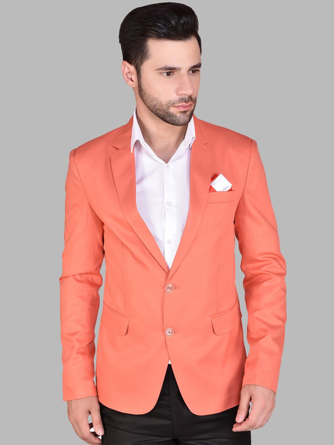 PRINTCULTR Notched Lapel Collar Single-Breasted Blazers-picture-23