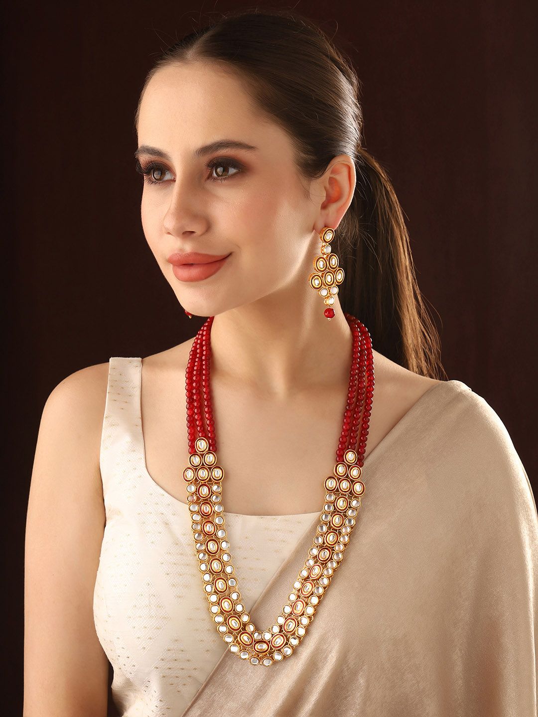 Priyaasi Gold-Plated Kundan Stone Studded Jewellery Set-picture-18