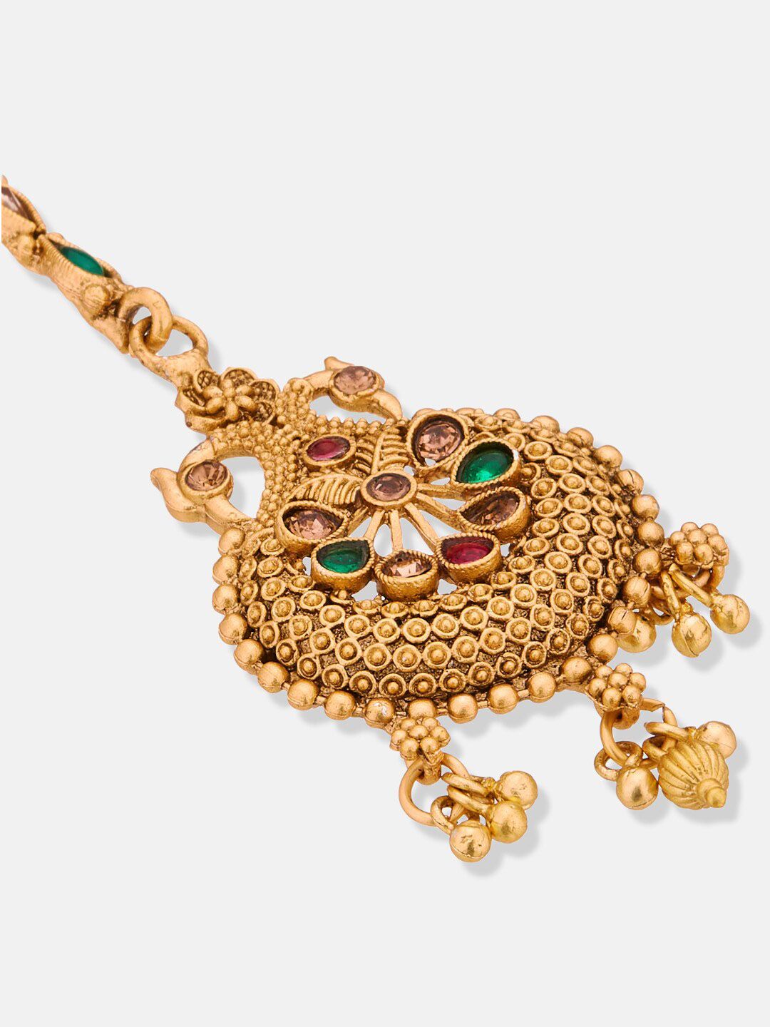 ATIBELLE Gold-Plated Stone-Studded Maangtikka