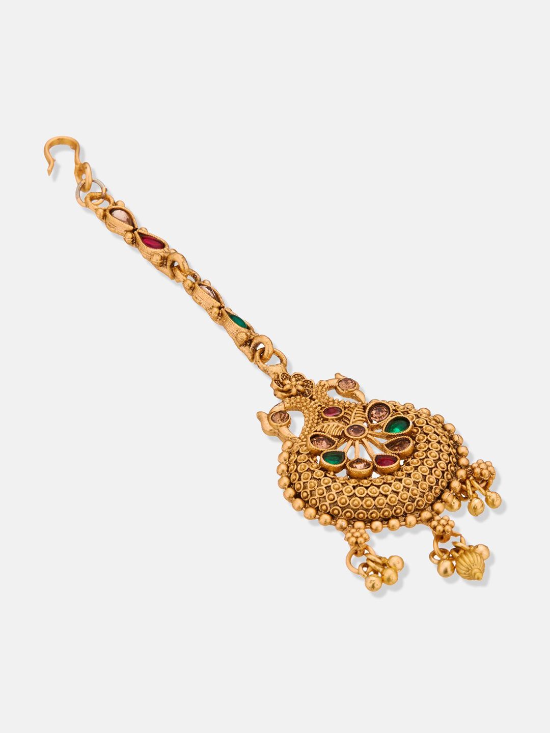 ATIBELLE Gold-Plated Stone-Studded Maangtikka
