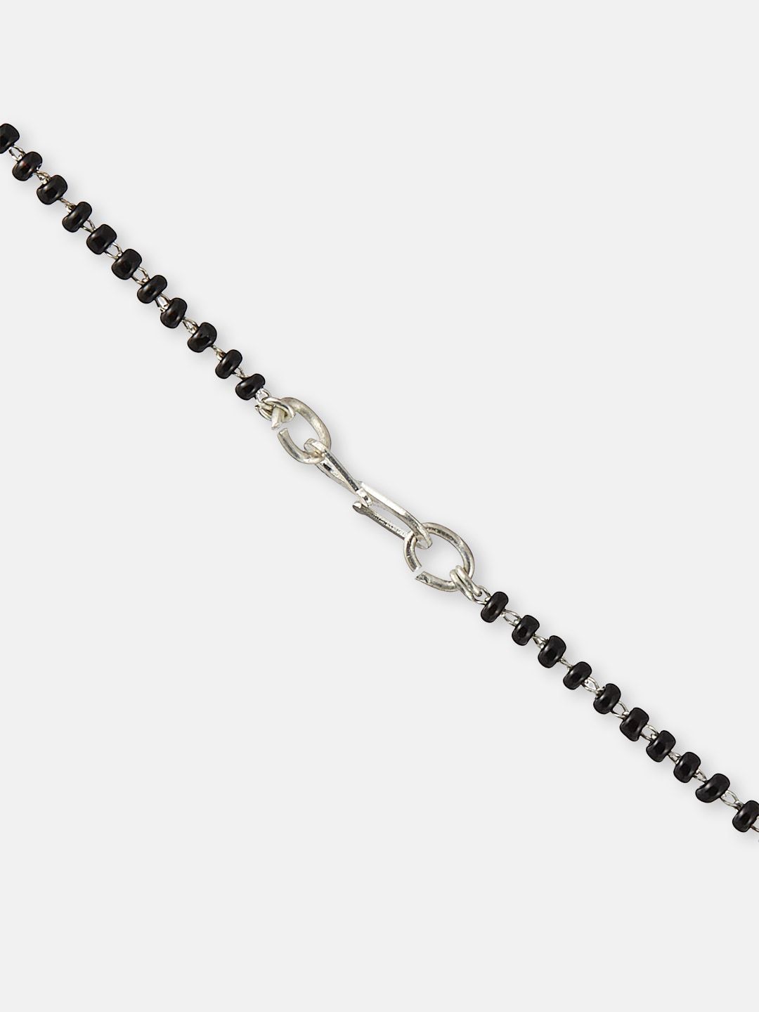 ATIBELLE Silver Plated Stone Studded & Beaded Mangalsutra