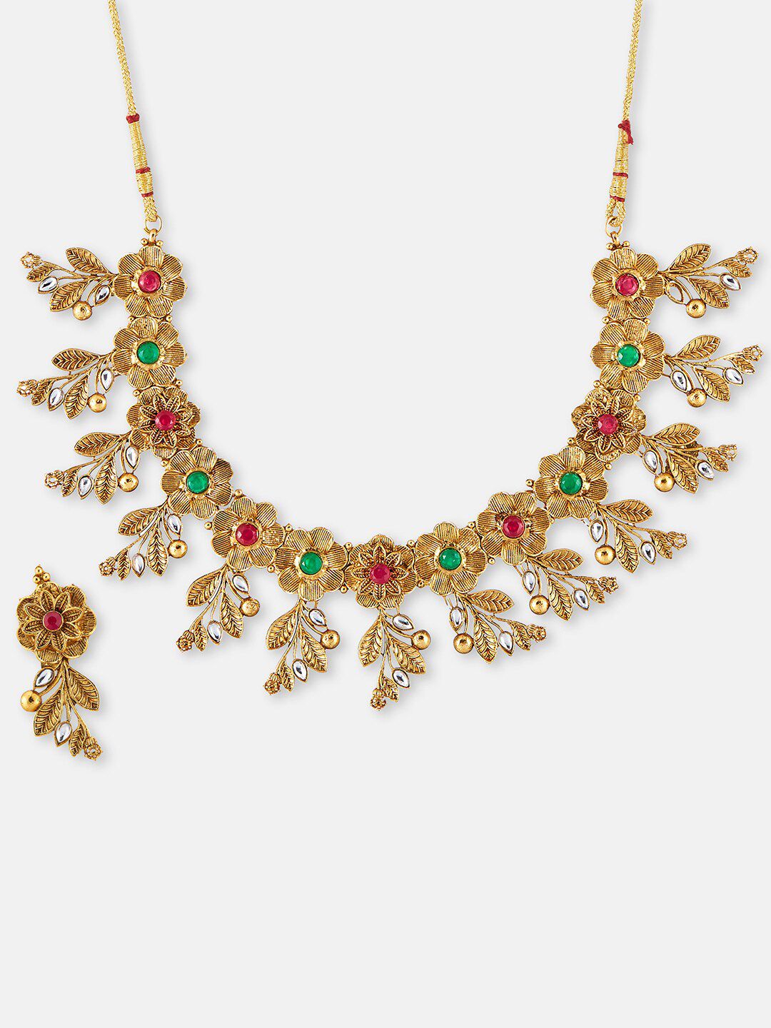 ATIBELLE Gold-Plated Stone Studded Jewellery Set