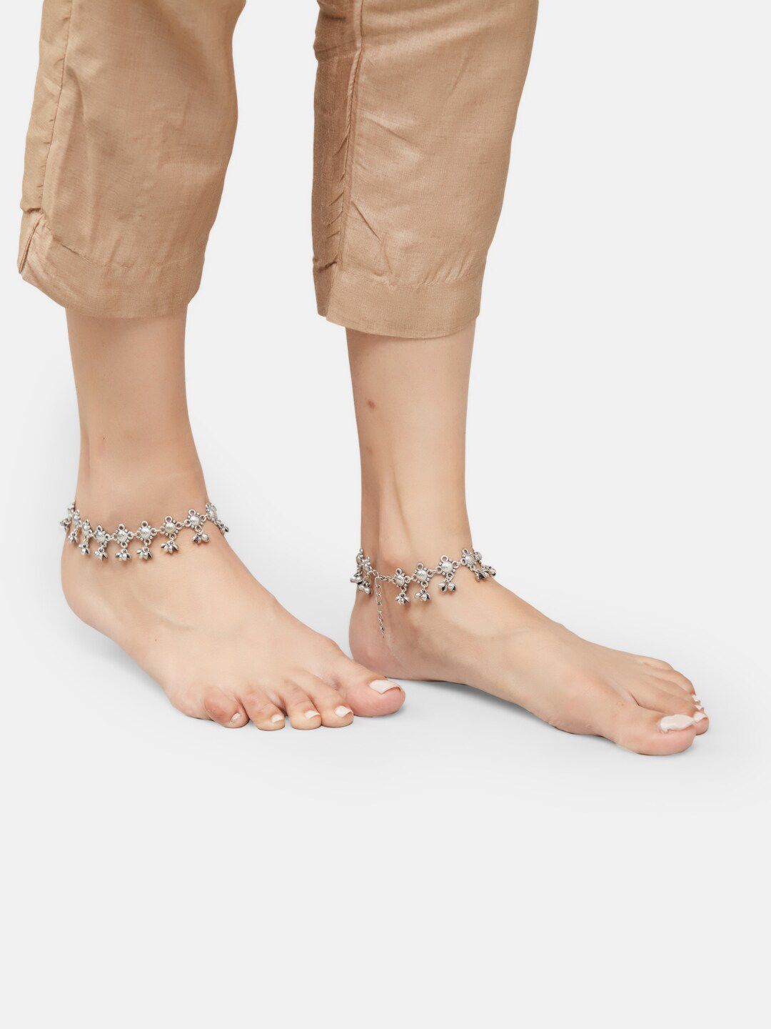 ATIBELLE Set Of 2 German Silver-Plated Anklet
