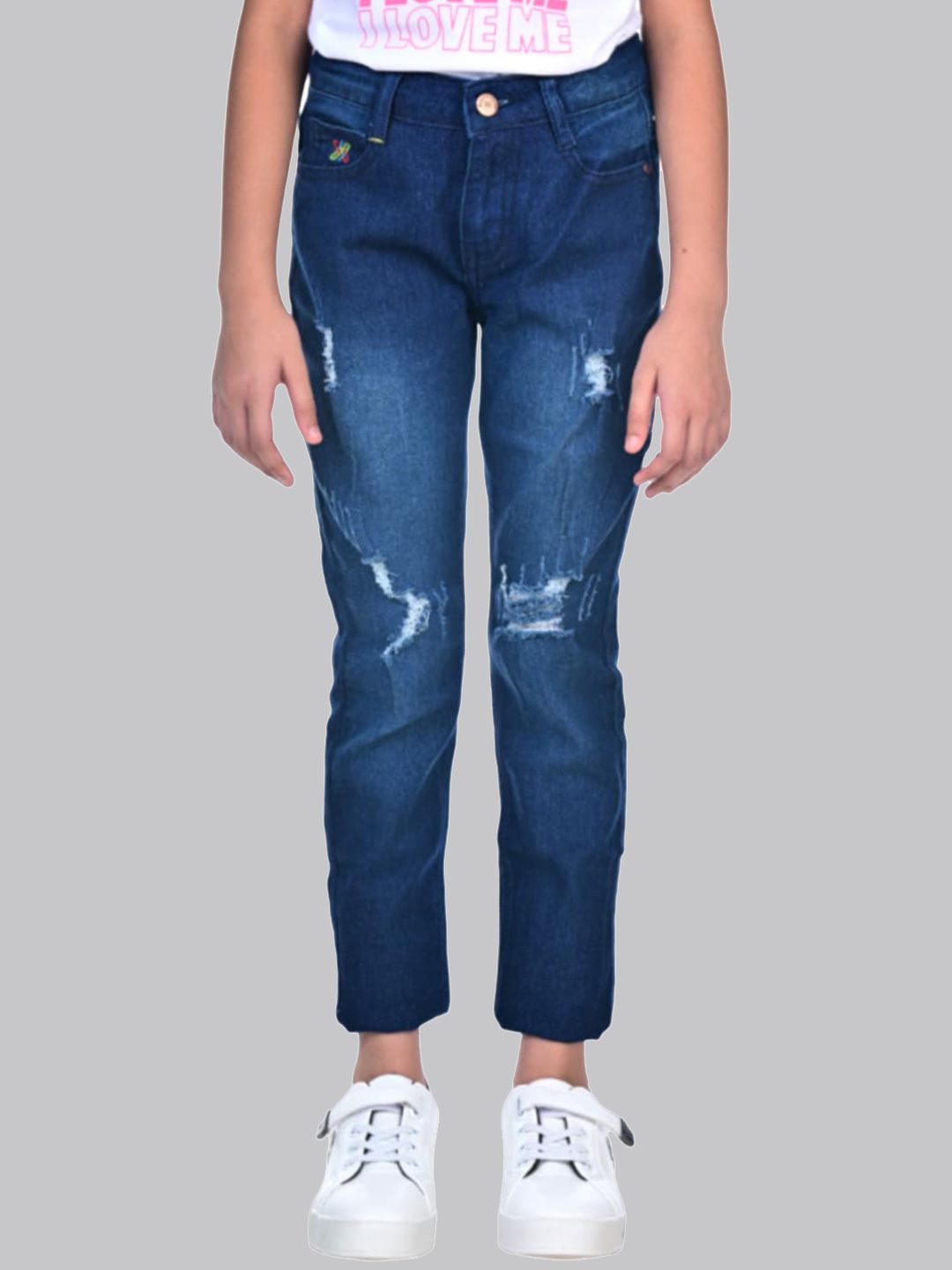 Knit N Knot Girls Mid Rise Stretchable Jeans-picture-10