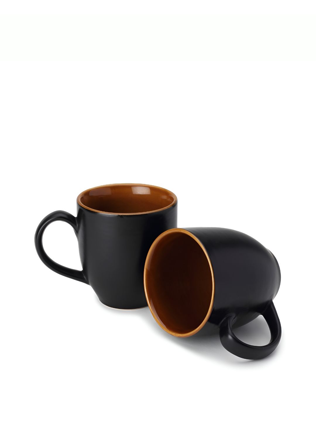 BODHI HOUSE Black 2 Pieces Solid Microwave Safe Ceramic Matte Coffee Mugs 400 ML Each-image-24