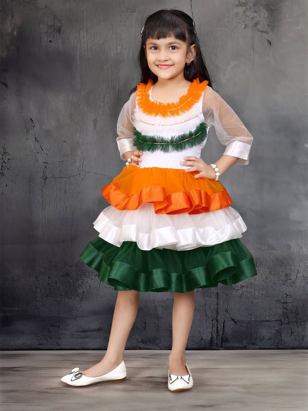 BAESD Girls Colourblocked Fit and Flare Cotton Dress-image-33