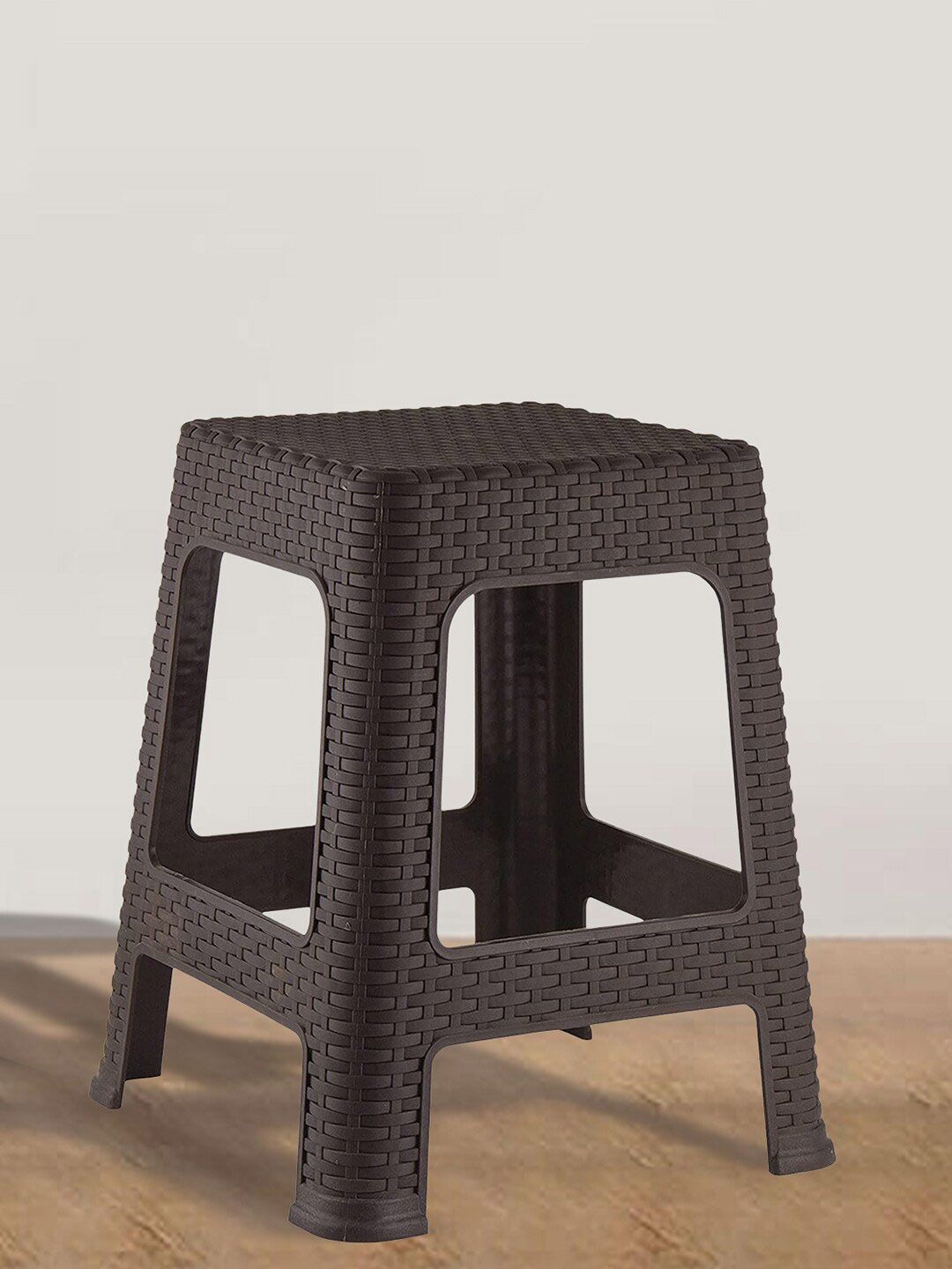 Kuber Industries Brown Solid Plastic Step Stool