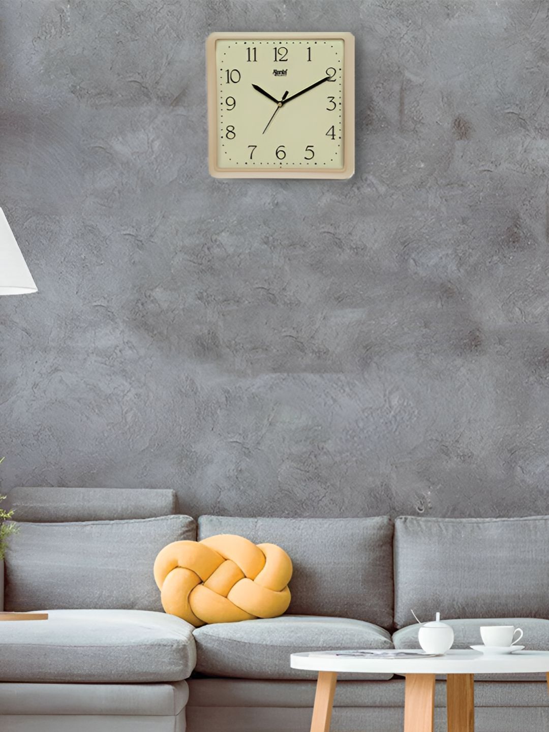 Ajanta Gold-Toned Contemporary Glass Square Wall Clock-picture-42
