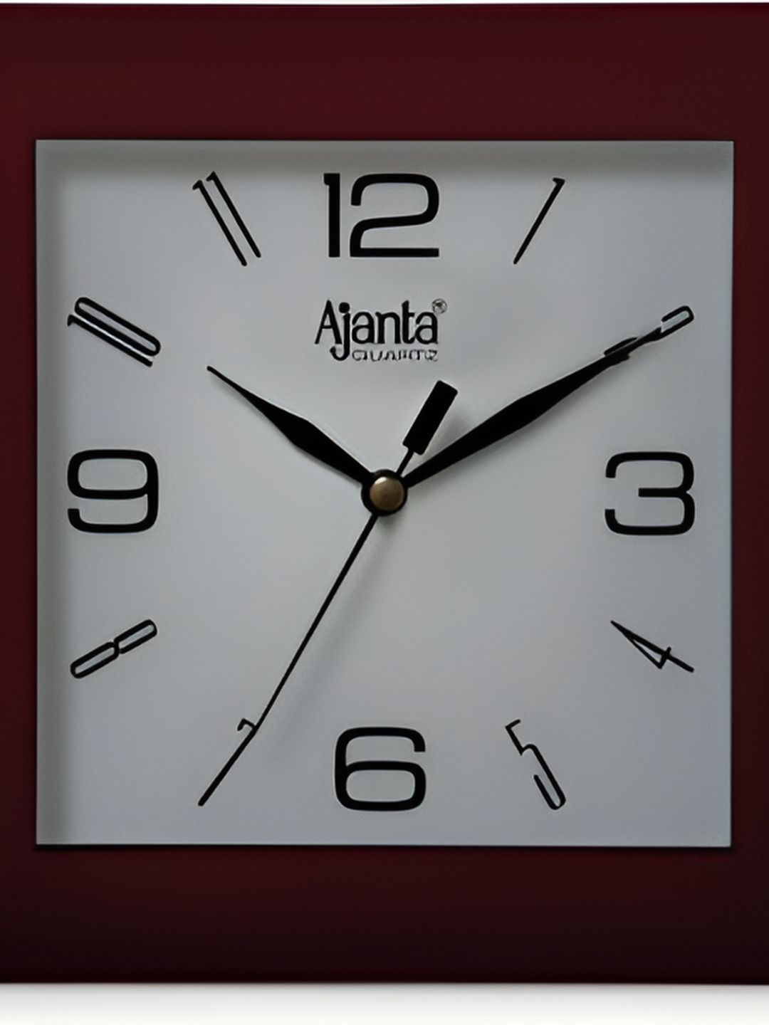 Ajanta Black & White Contemporary Glass Square Wall Clock-picture-20