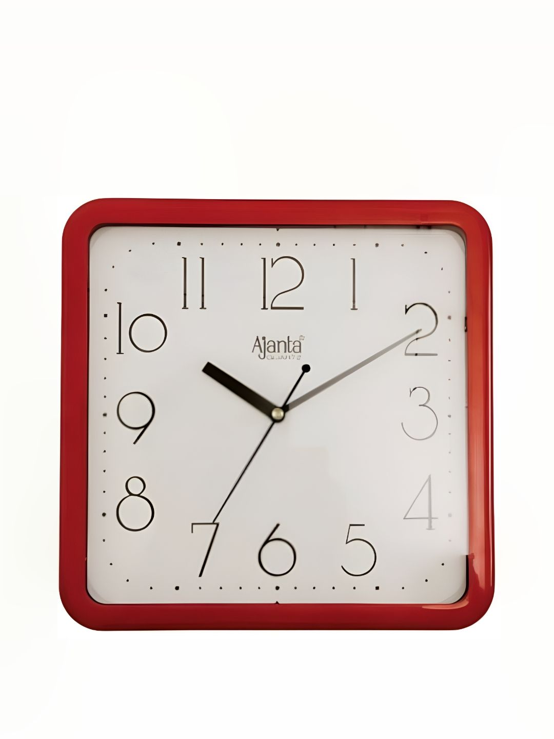 Ajanta Red & White Contemporary Glass Square Wall Clock-picture-47