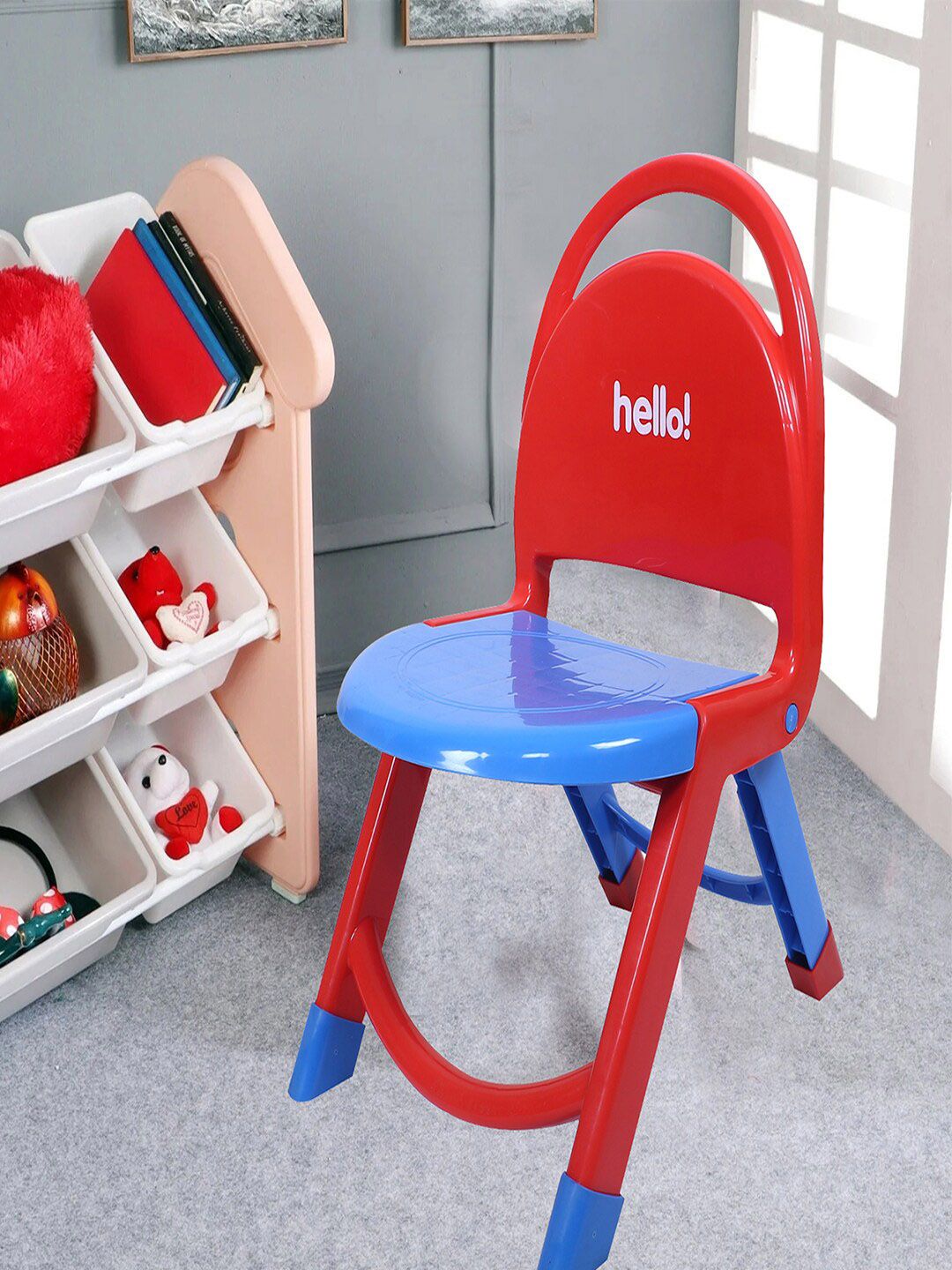 Kuber Industries Multicoloured Solid Plastic Kids Chair