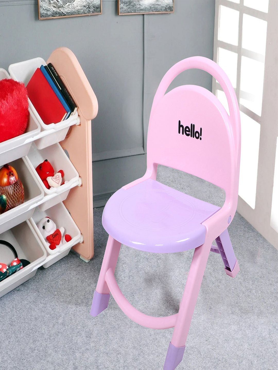 Kuber Industries Plastic Kids Foldable Chair