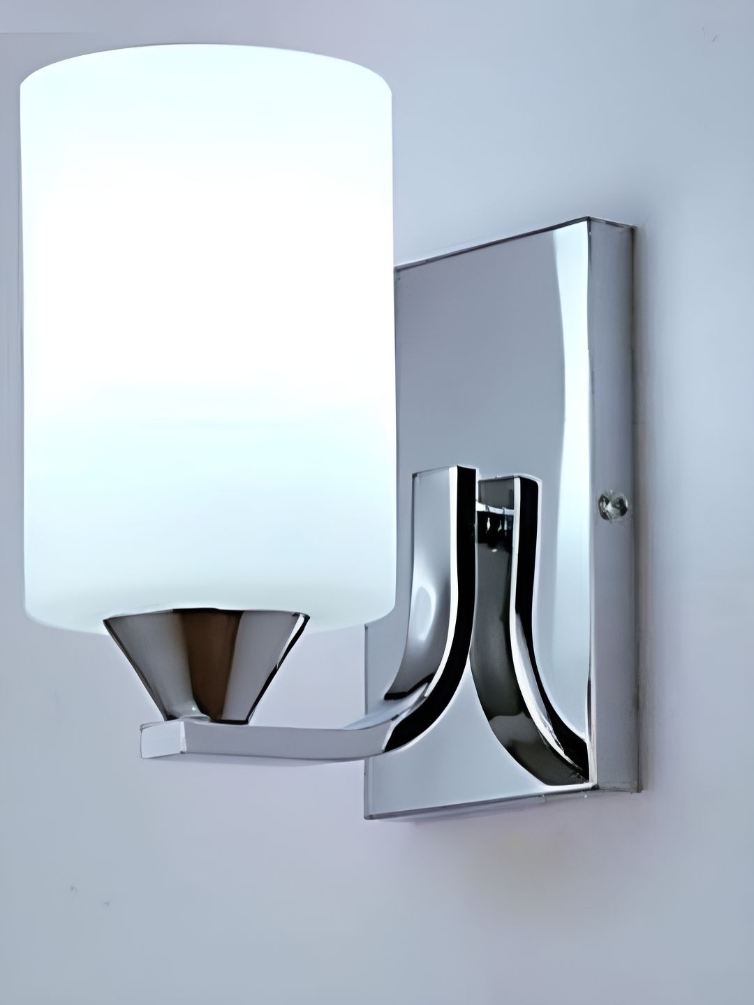 Cruv Silver Toned & White Cylindercal Shaped Metal Wall Lamp-image-17