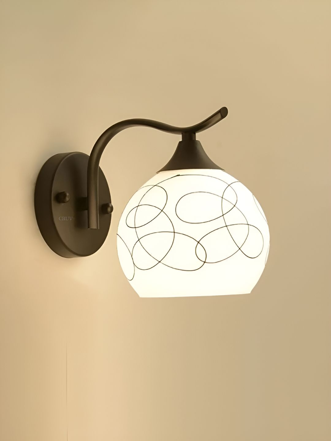 Cruv Black & White Abstract Metal Wall Lamp-picture-17