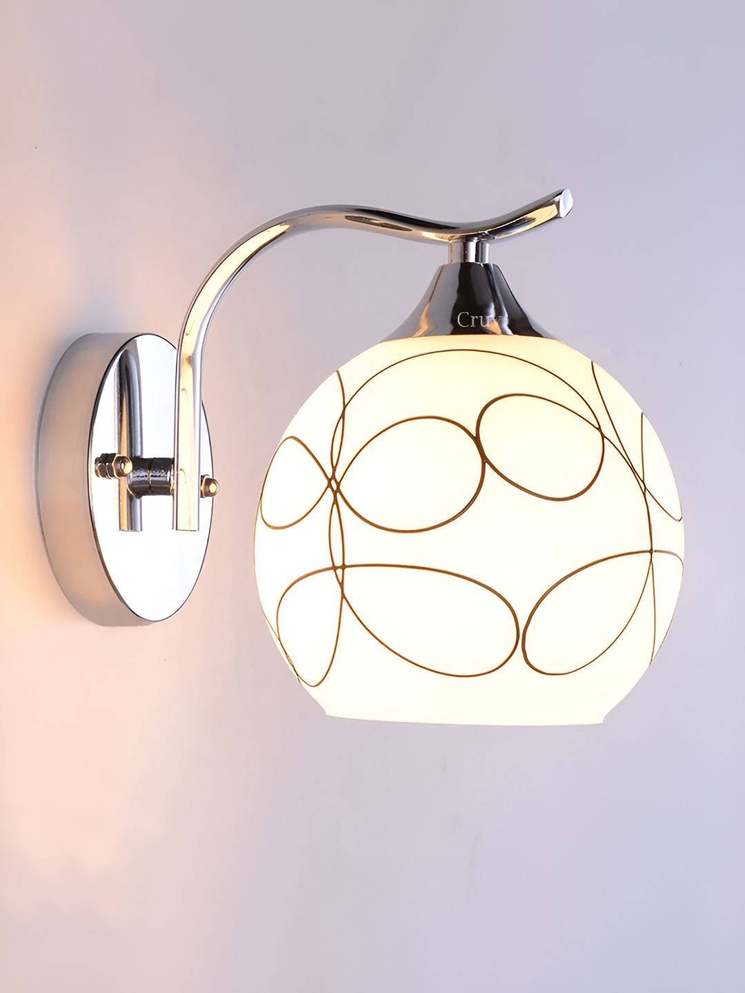Cruv Silver Toned Metal Wall Lamp-image-3