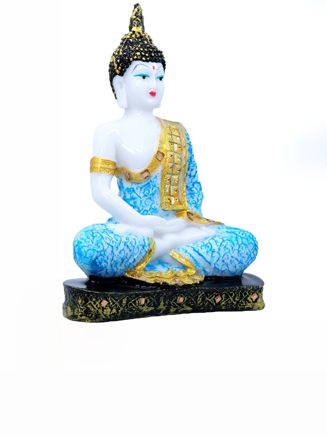 GW CREATIONS White & Blue Marble Buddha Idol Showpiece-picture-35