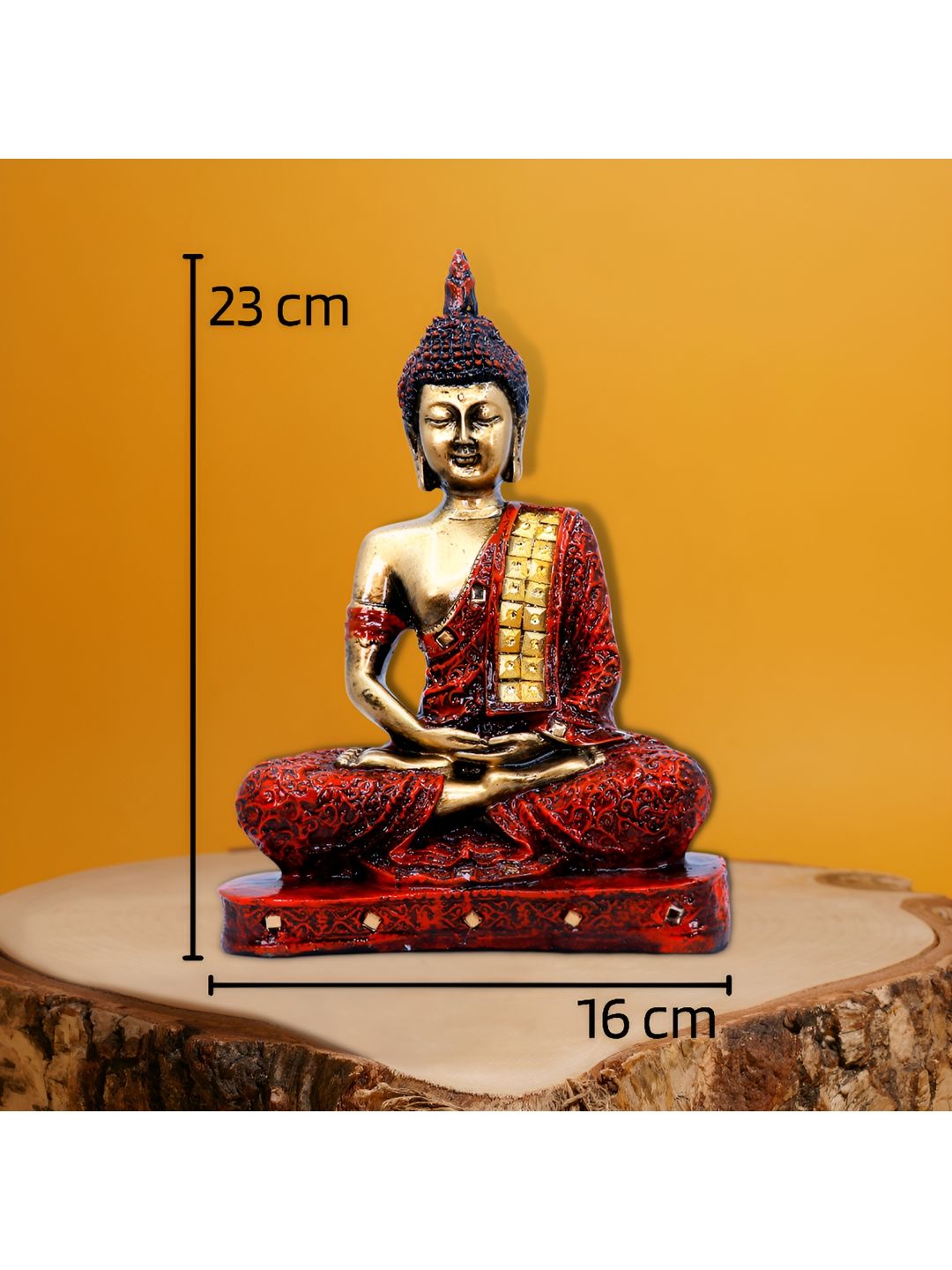 GW CREATIONS Gold Toned & Pink Buddha Idol Showpiece-picture-4