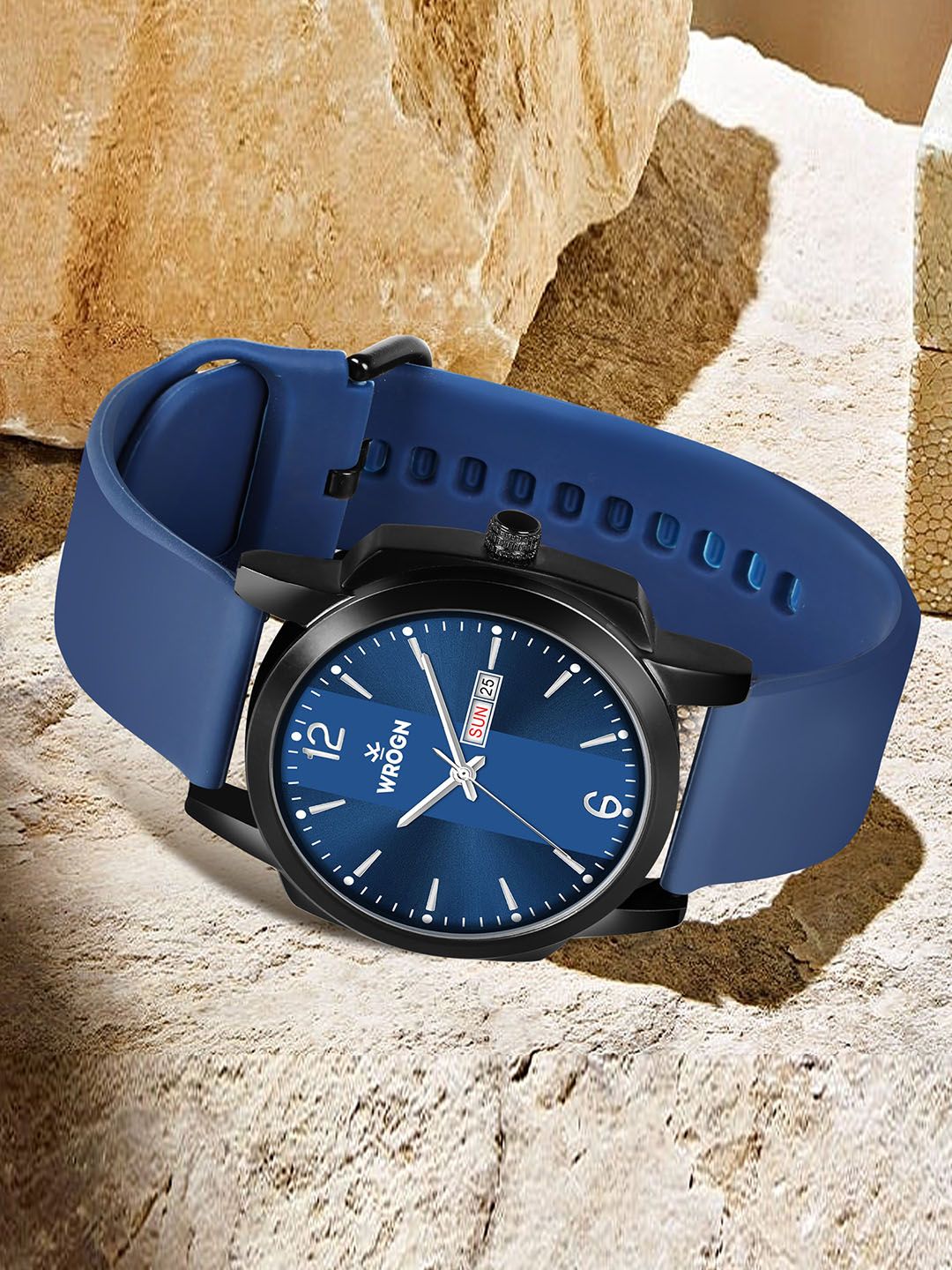 WROGN Men Brass Embellished Dial & Embellished Straps Analogue Watch WR-6604-Blue-picture-20