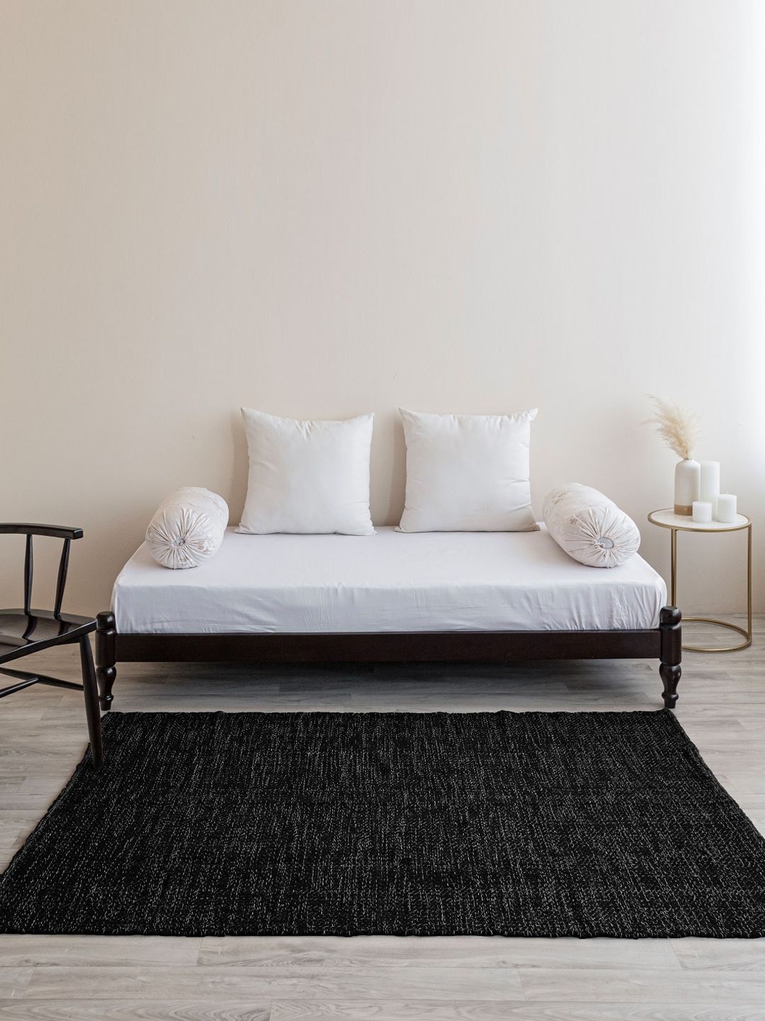 HOMEMONDE Black & White Bohemian Herringbone Reversible Cotton Carpet-picture-16
