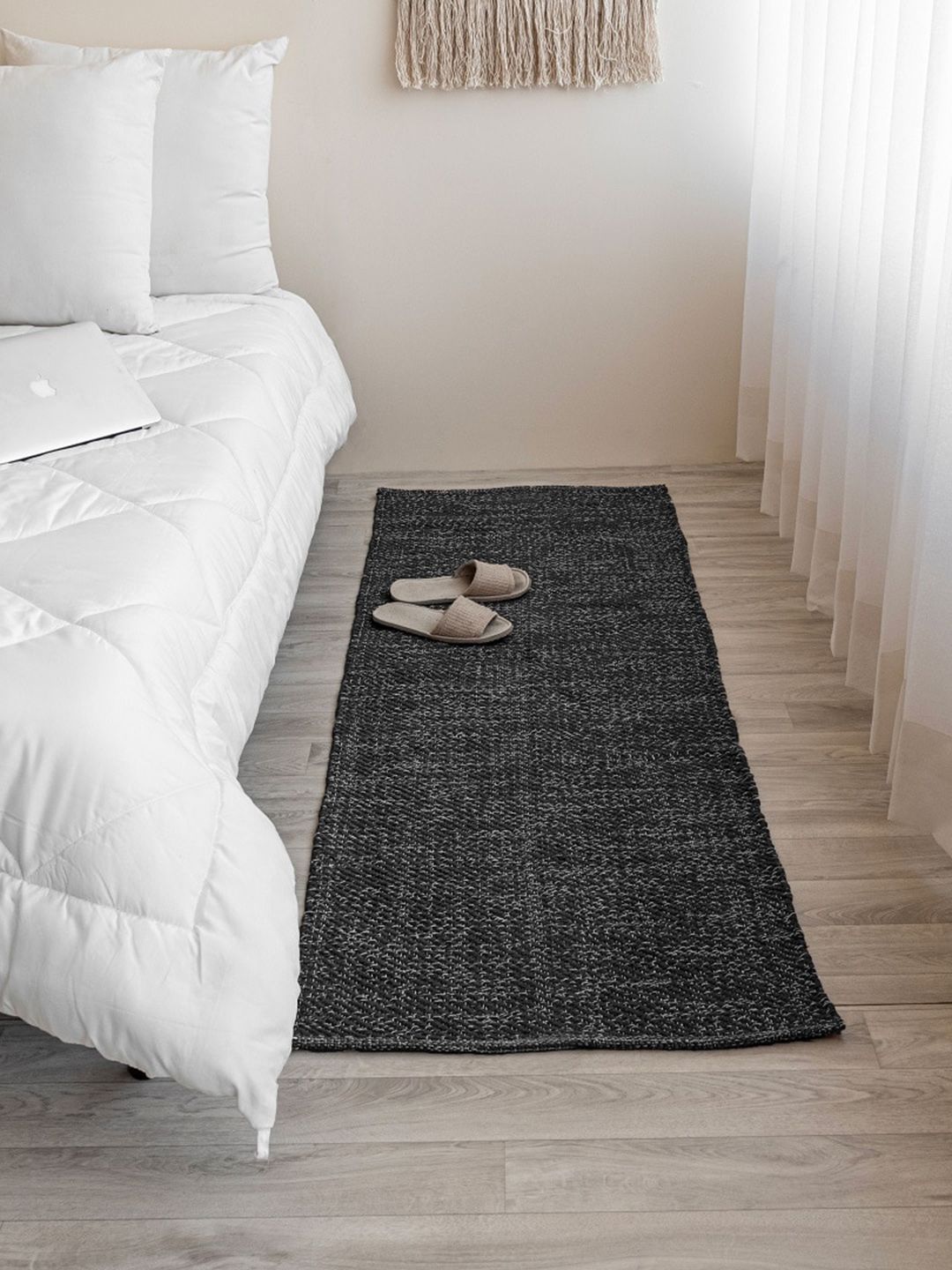 HOMEMONDE Grey & White Bohemian Herringbone Reversible Cotton Carpet-picture-35